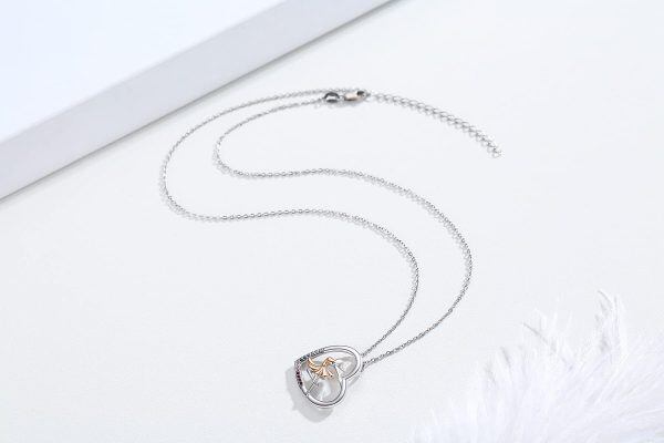 Sterling Silver Ballet Dance Heart Pendant Necklace -2