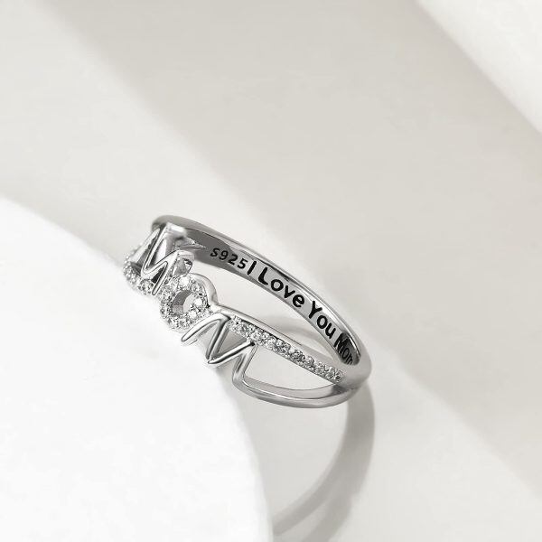 Sterling Silver Mom Mother Rings-1