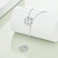wholesale 925 Sterling Silver Flower Pendant Lariat Necklace Pet Lover Gift for Women-0-1