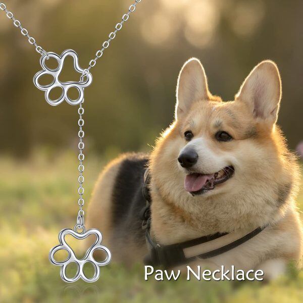 Sterling Silver Paw Necklace -4