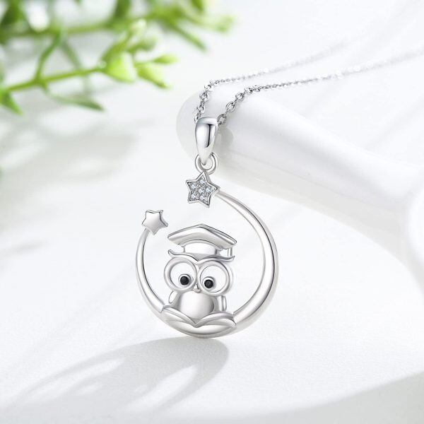 Sterling Silver Owl Necklace-3