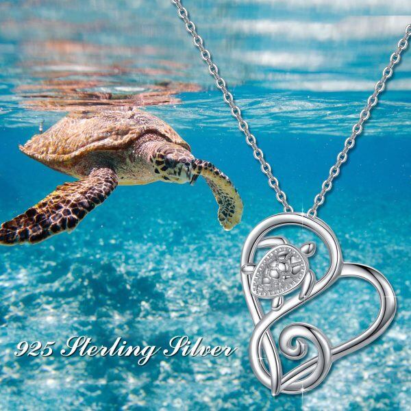 Sterling Silver Turtle Animal Pendant Necklace -1