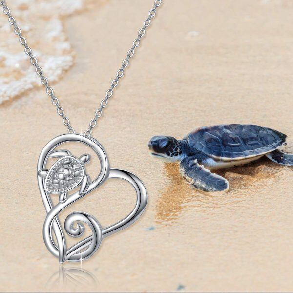 Sterling Silver Turtle Animal Pendant Necklace -3