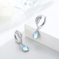 wholesale 925 Sterling Silver Teardrop Moonstone Huggie Hoop Earrings for Women-0-4
