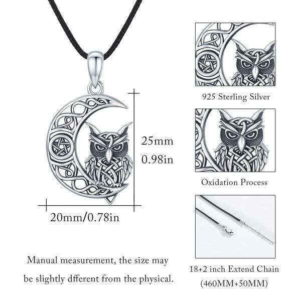 Sterling Silver Owl Lobster Necklace-1