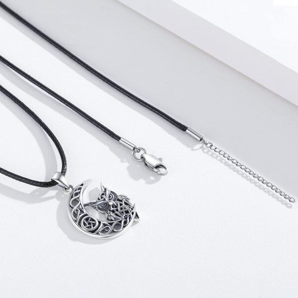 Sterling Silver Owl Lobster Necklace-2