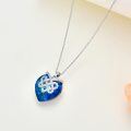 wholesale 925 Sterling Silver Metal Blue Crystal Celtic Knot Heart Pendant Necklace - Irish s for Women-0-5