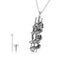wholesale 925 Sterling Silver Dragon Cremation Jewelry Keepsake Necklace with Funnel and Fill Tool-0-0