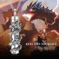 wholesale 925 Sterling Silver Dragon Cremation Jewelry Keepsake Necklace with Funnel and Fill Tool-0-5
