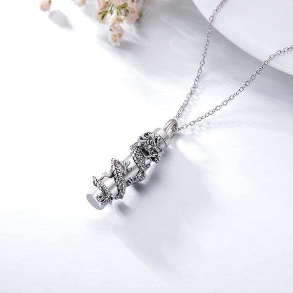 Sterling Silver Dragon Urn Necklaces -6