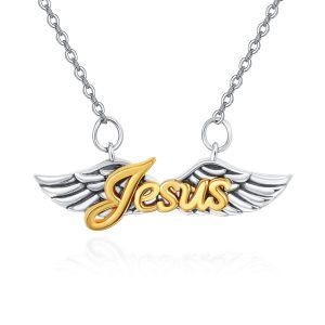 Sterling Silver Jesus Necklace -0