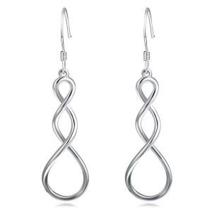 Sterling Silver Twist Hoop Infinity Earrings -0