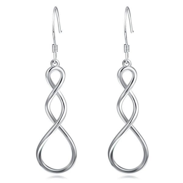 Sterling Silver Twist Hoop Infinity Earrings -0