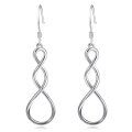 wholesale 925 Sterling Silver Infinity Twist Hoop Drop Earrings with French Hook for Women-0-0