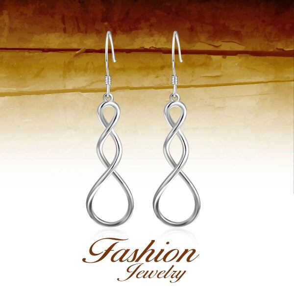 Sterling Silver Twist Hoop Infinity Earrings -1