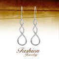 wholesale 925 Sterling Silver Infinity Twist Hoop Drop Earrings with French Hook for Women-0-1