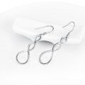wholesale 925 Sterling Silver Infinity Twist Hoop Drop Earrings with French Hook for Women-0-3