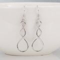 wholesale 925 Sterling Silver Infinity Twist Hoop Drop Earrings with French Hook for Women-0-5