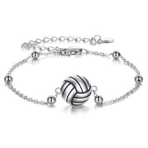 Sterling Silver Volleyball Bracelet Inspirational Bracelets-0