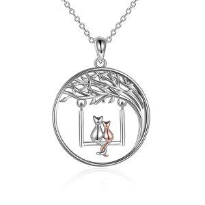 Sterling Silver Mother Daughter Necklace -0