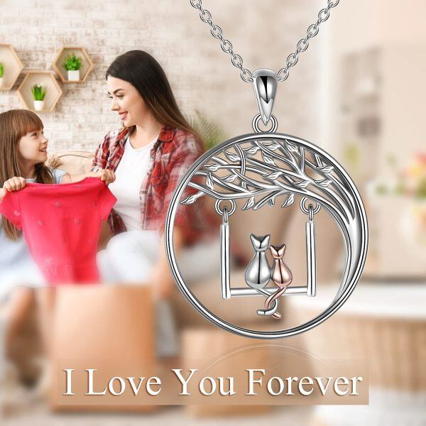 Sterling Silver Mother Daughter Necklace -4