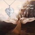 wholesale 925 Sterling Silver Angel Wing & Heart Pendant Necklace - Guardian Memorial Sympathy  for Women and Girls-0-4