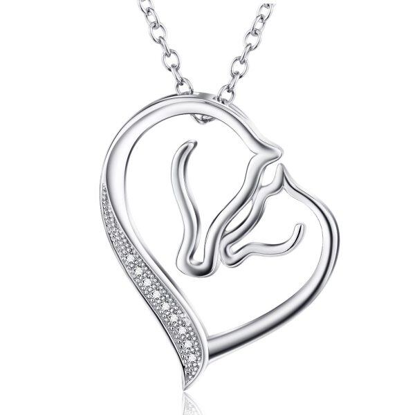 Sterling Silver Heart Pendant Necklace -0