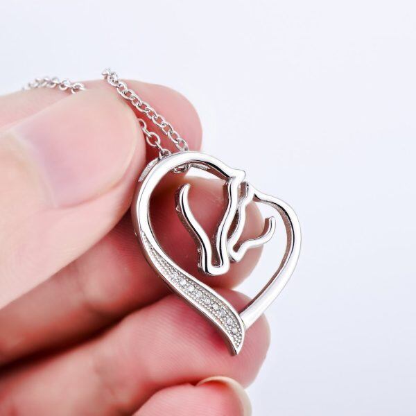 Sterling Silver Heart Pendant Necklace -1