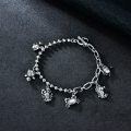 wholesale 925 Sterling Silver Matte Texture Ocean Life Charm Bracelet with Fish & Crab Pendants for Men-0-2