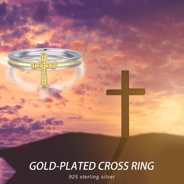 Sterling Silver Religious Faith Cross Ring -5