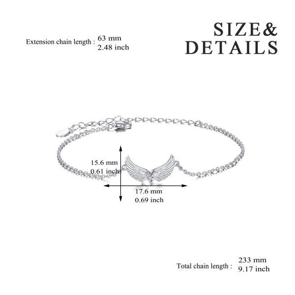 Sterling Silver Angel Wings Bracelet -3