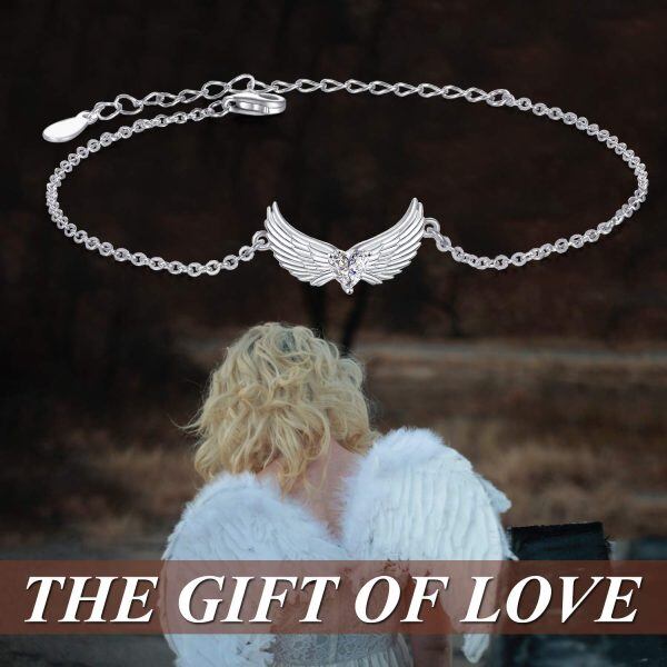 Sterling Silver Angel Wings Bracelet -4