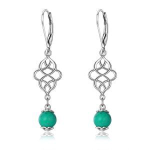 Sterling Silver Celtic Turquoise Earrings -0