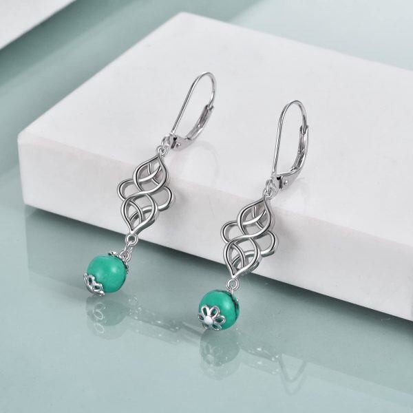 Sterling Silver Celtic Turquoise Earrings -2