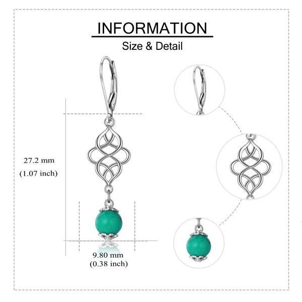 Sterling Silver Celtic Turquoise Earrings -3