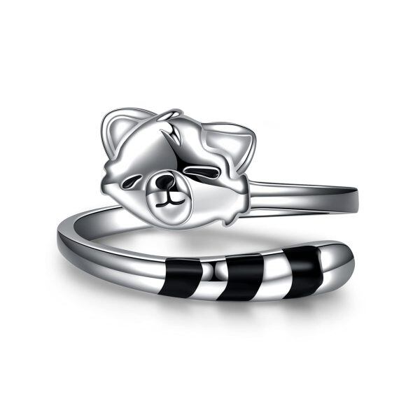 Sterling Silver Red Panda Rings -0