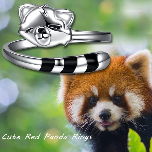 Sterling Silver Red Panda Rings -4