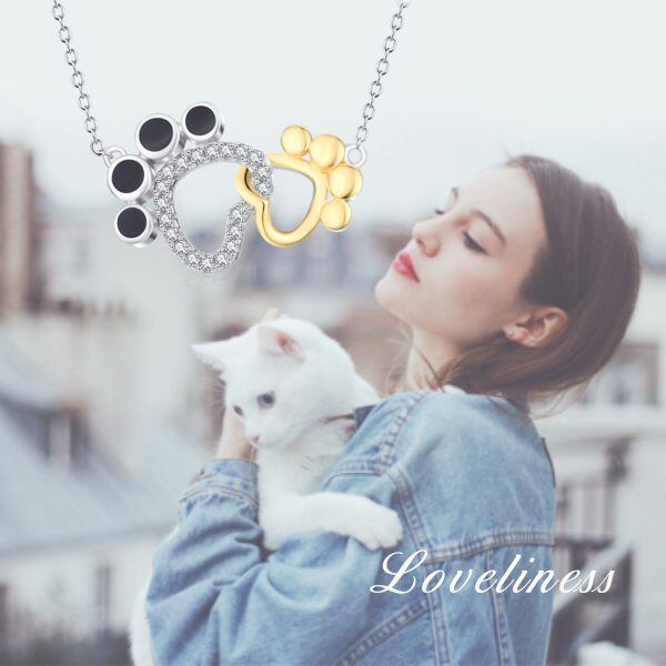 Sterling Silver Cat Pendant Necklace-3