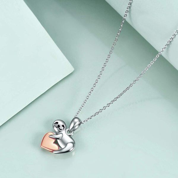 Sterling Silver Sloth Necklace-3