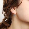 wholesale Sterling Silver Blue Volcano Crystal Hummingbird Daisy Dangle Earrings for Women-0-1