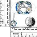 wholesale Sterling Silver Blue Volcano Crystal Hummingbird Daisy Dangle Earrings for Women-0-2