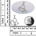 wholesale 925 Sterling Silver Green CZ Frog Heart Pendant Necklace for Women-0-4