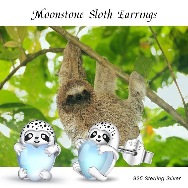 Sterling Silver Sloth Earrings-4