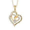 wholesale 14K Gold Wholesale I love you Double Heart Pendant Necklace for Women-0-0