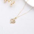 wholesale 14K Gold Wholesale I love you Double Heart Pendant Necklace for Women-0-2