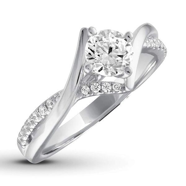 Sterling Silver Moissanite Engagement Rings -1