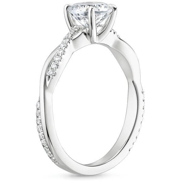 Sterling Sliver Infinity Twisting Moissanite Rings-1