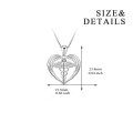wholesale 925 Sterling Silver Heart-Shaped Caduceus Angel Wing Pendant Necklace for Nurses-0-3