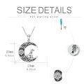 wholesale 925 Sterling Silver Crescent Moon & Dog Pet Memorial Keepsake Pendant with Chain and Funnel Set-0-1