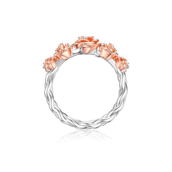 Sterling Sliver Rose Flower Ring -3